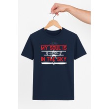 Vecihi Geliyor My Soul Is In The Sky Unisex Tshirt Pilot - Havacı - Uçak Tutkunu