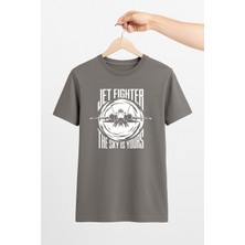Vecihi Geliyor Jet Fighter Tasarım Unisex Tshirt Pilot - Havacı - Uçak Tutkunu