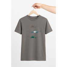 Vecihi Geliyor Uçak Baskılı Unisex Tshirt Pilot - Havacı - Uçak Tutkunu