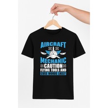 Vecihi Geliyor Aircraft Mechanic Coution Tasarım Unisex Tshirt Pilot - Havacı - Uçak Tutkunu