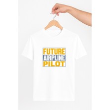 Vecihi Geliyor Future Airplane Pilot Unisex Tshirt Pilot - Havacı - Uçak Tutkunu