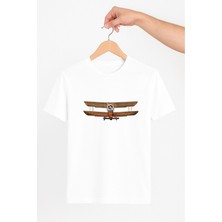 Vecihi Geliyor Nostalji Çift Kanat Uçak Tasarım Unisex Tshirt Pilot - Havacı - Uçak Tutkunu