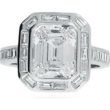 Kadın Dikdörtgen Baget Detay Gümüş Yüzük