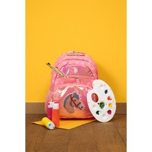 U.S. Polo Assn. Kız Çocuk Pembe Parlak Çok Gözlü Okul Çantası 50315126-VR041