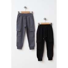 Unisex Çocuk Kompakt Komando Cepli 2'li Eşofman Altı