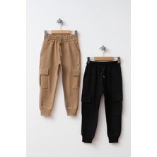 Unisex Çocuk Kompakt Komando Cepli 2'li Eşofman Altı