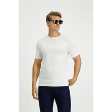 Kiğılı Bisiklet Yaka Slim Fit Yumuşak Dokulu Pamuklu Likralı Esnek Tişört