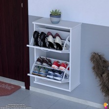 Modilayn UMAY Asma Kapı Önü 52x 78 x26 cm’lik 2 Düşer Kapak 4 Göz Bölmeli Ayakkabılık