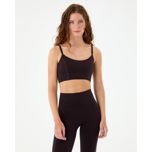 Ayma Active Mürdüm Göğüs Pedli, Düz ve Çapraz Ayarlanabilir Askılı, Geri Dönüştürülmüş, Spor ve Fitness Sütyeni Askılı Basic Motion Bra
