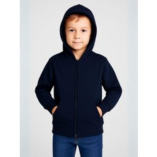 Çocuk Fermuarlı Ince Mevsimlik Basic Kapüşonlu Okul Hırkası