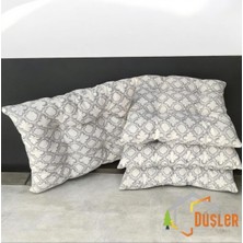 4 Adet Krem Desenli Pofidik Su ve Leke Itici Bağcıklı Sandalye Minderi 40X40 cm