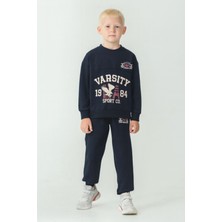 Erkek Çocuk Varsity Baskılı Alt Üst Eşofman Takımı AK7959