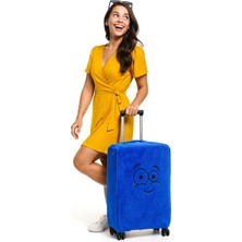 Ayıcı Gülen Yüz Desenli Bavul-Valiz Koruyucu Kılıf | Seyahatlere Neşe Katın