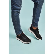 Nans 6006 M Siyah-Kırmızı Kilit Bağcıklı Hafif Erkek Spor Ayakkabı