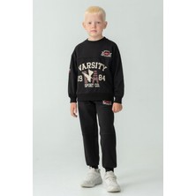 Erkek Çocuk Varsity Baskılı Alt Üst Eşofman Takımı AK7959