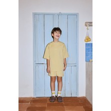 Sarı Nakış Detaylı Oversize Tshirt