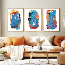 Dekoratif 3lü Tablo,ahşap Çerçeveli,soyut Tablo,duvar Tablo,duvar Susu,mutfak Tablo Cerceveli Tablo