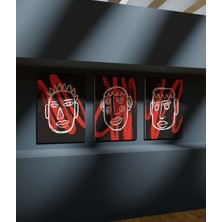 Duvar Tablosu Çerçeve Görünümlü Mutfak Tabloları 3 Lü Tablo Modern Tablo Premium Kalite Bohem Tablo