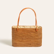 Flores Su Sümbülü - Deniz Çayırı Çanta 40X25 cm Natural