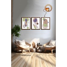 Dekoratif 3lü Tablo,ahşap Çerçeveli,soyut Tablo,duvar Tablo,duvar Susu,mutfak Tablo Cerceveli Tablo