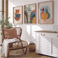 Dekoratif 3lü Tablo,ahşap Çerçeveli,soyut Tablo,duvar Tablo,duvar Susu,mutfak Tablo Cerceveli Tablo