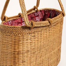 Flores Saz Bitkisi Çanta 33X22 cm Natural