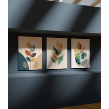 Çerçeve Görünümlü Premium Kalite Duvar Tablosu Mutfak Tabloları 3 Lü Tablo