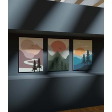 Premium Kalite Duvar Tablosu Çerçeve Görünümlü Mutfak Tabloları 3 Lü Tablo Modern Tablo Bohem Tablo