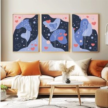 Dekoratif 3lü Tablo,ahşap Çerçeveli,soyut Tablo,duvar Tablo,duvar Susu,mutfak Tablo Cerceveli Tablo