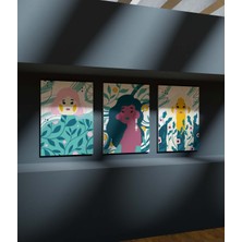 Duvar Tablosu Çerçeve Görünümlü Premium Kalite Mutfak Tabloları 3 Lü Tablo Modern Tablo Bohem Tablo