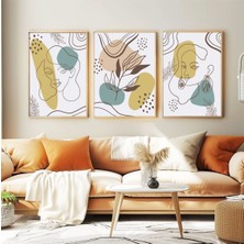 Dekoratif 3lü Tablo,ahşap Çerçeveli,soyut Tablo,duvar Tablo,duvar Susu,mutfak Tablo Cerceveli Tablo
