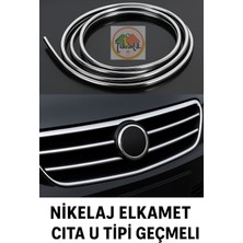Daihatsu Move Uyumlu Nikelaj U Tipi Nikelaj Çıta Kapı & Panjur Için Krom Detay 15 Metre