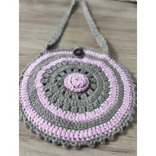 El Örgüsü Kız Çocuk Çantası Pembe Gri