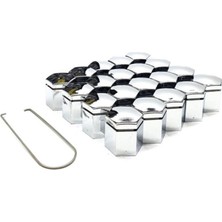 17 mm Krom Renk Bijon Kapağı 20 Adet