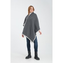 T-Crazy Knitwear Düz Şerit Kışlık Triko Şal, Çift Katlı ve Çift Taraflı Triko Örme Omuz Şalı