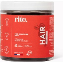 Rite Hair Sugar-Free Gummies, Saç Döküımesine Karşı 60 Vegan Sakız