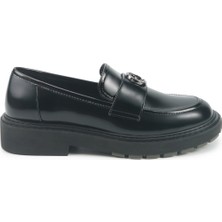 Nine West Kadın Loafer Desmond 5pr Siyah Suni Deri Düz Tabanlı Şık Ayakkabı