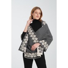 T-Crazy Knitwear Sarmaşıklı Kışlık Triko Şal, Çift Katlı ve Çift Taraflı Triko Örme Omuz Şalı