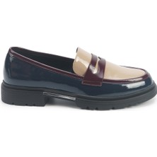 Nine West Lacivert Kadın Loafer Düz Taban Suni Deri Konforlu Slip On Ayakkabı