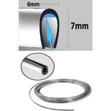 Araç Içi Dışı Elkamet Geçmeli Kapı Koruyucu Çıta U Tipi Nikelaj Çıta 10 Metre