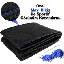 Ford Fiesta 2010 ve Üzeri Direksiyon Kılıfı / Mavi Dikişli (2524) TKNTK21