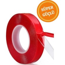 Çift Taraflı Silikonlu Şeffaf Bant 10MM x 2m Su Geçirmez Süper Güçlü Montaj Band Akrilik Çiftbant