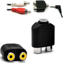 Mykablo Stereo 3.5 mm Dişi - 2x RCA Dişi Çevirici Aparat (Çift)