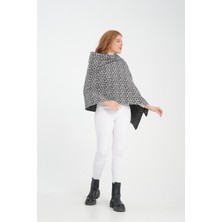 T-Crazy Knitwear Leopar Kışlık Triko Şal, Çift Katlı ve Çift Taraflı Triko Örme Omuz Şalı