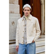 Erkek Teknik Kumaş Mont Ceket Bej