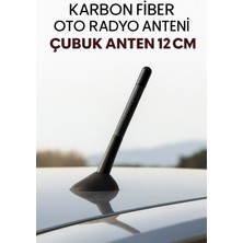 Dacia Logan Uyumlu Karbon Fiber Oto Radyo Anteni Çubuk Anten 12 cm