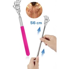 Metal El Şekilli Ayarlanabilir Sırt Kaşıma Çubuğu Pembe