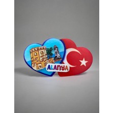 Alanya Temalı Polyester Kabartmalı Magnet Buzdolabı Süsü Çok Renkli