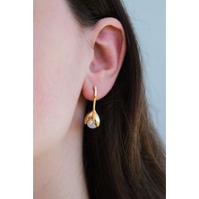 Altın Kaplama Lale Şekilli Incili Küpe