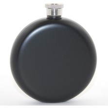 Paslanmaz Çelik Yuvarlak 5 Oz Tekli Matara Siyah Renk